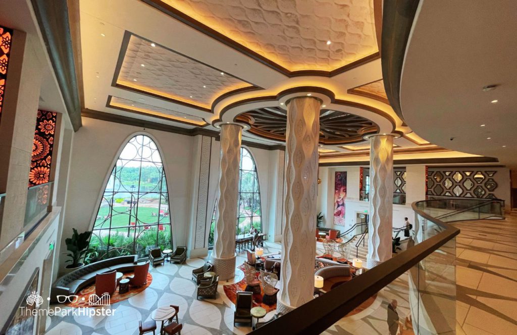 Destino Tower Lobby at Disney's Coronado Springs Resort. One of the best Disney World Resorts for solo travelers.