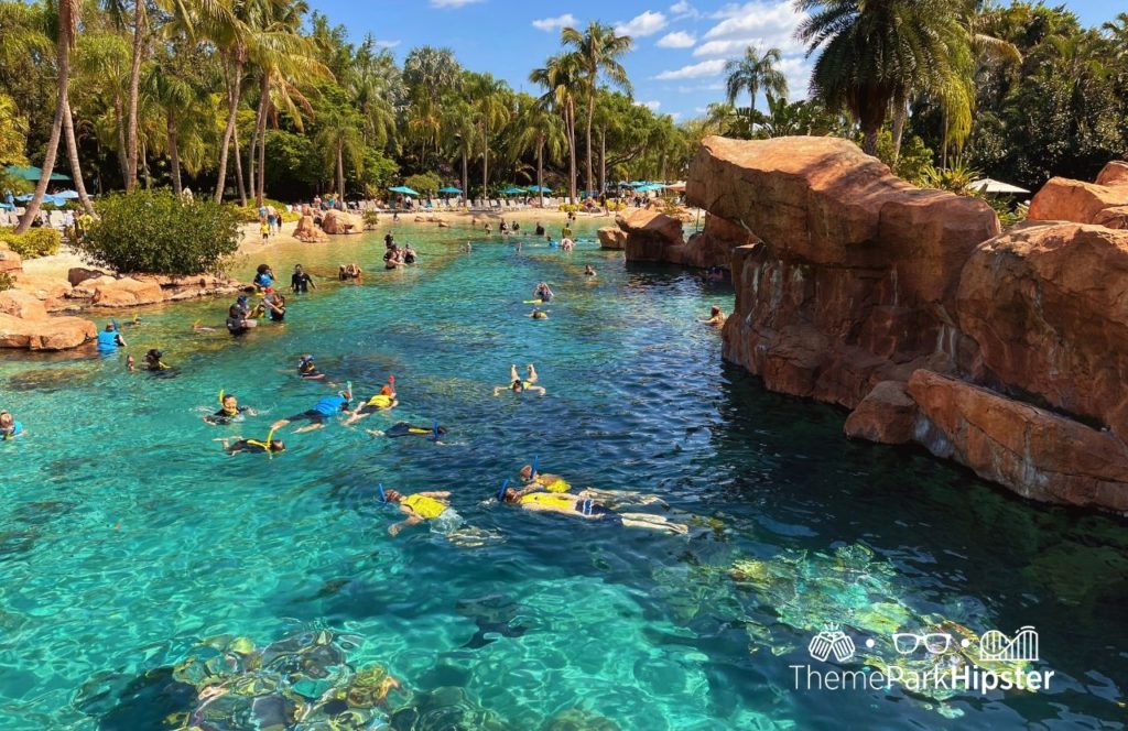 The Grand Reef Discovery Cove All Inclusive Water Park at SeaWorld Orlando. Keep reading to find out more about Discovery Cove at SeaWorld Orlando.