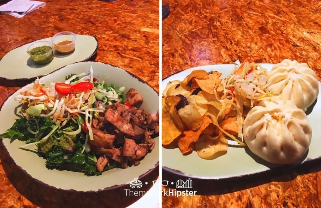 Pandora World of Avatar Satuli Canteen Boa Buns with Chicken bowl and salad Disney Animal Kingdom Theme Park