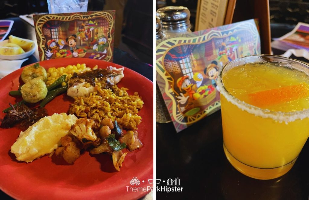 Tusker House Restaurant Buffet Food Disney Animal Kingdom Theme Park Sunset Margarita