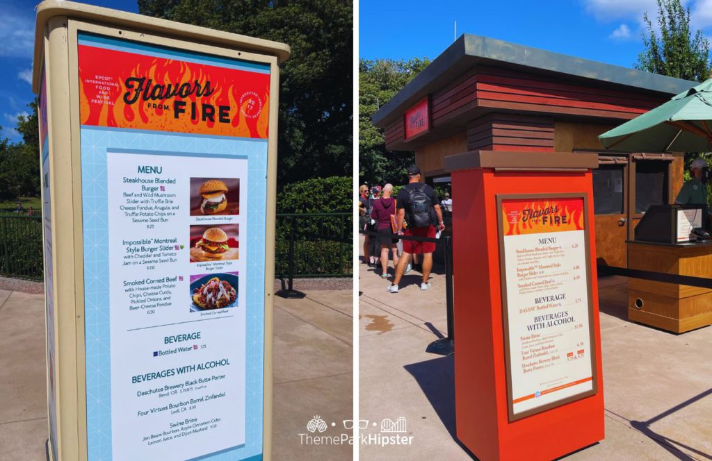 2024 Epcot Food and Wine Festival Flavors from Fire Menu