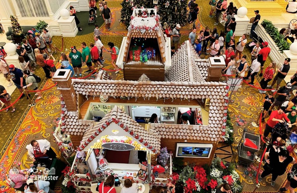 Christmas Tree and Gingerbread house at Disney Grand Floridian Resort