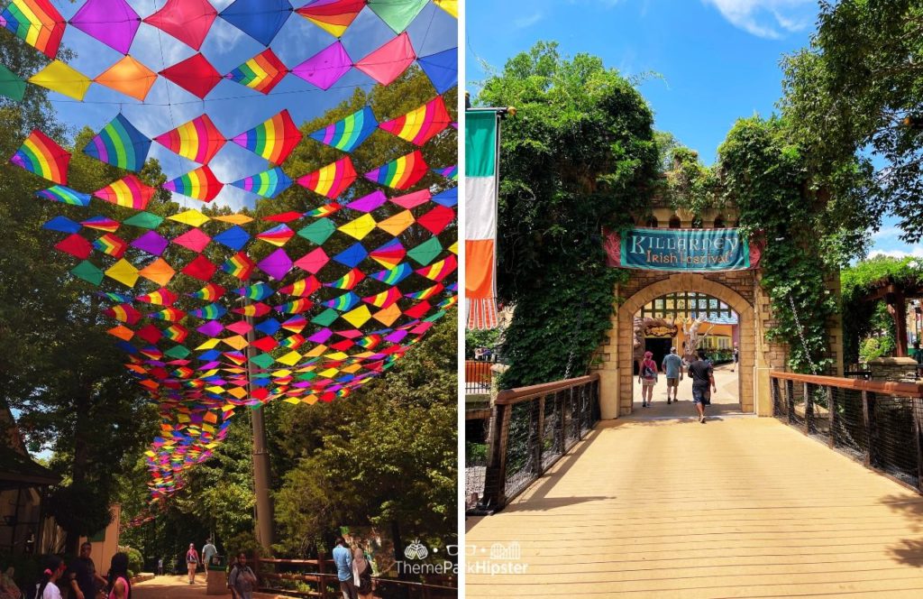 Colorful Kites Near Ireland Area at Busch Gardens Williamsburg, Virginia. Keep reading to find out all you need to know about visiting Busch Gardens in Williamsburg Virginia.