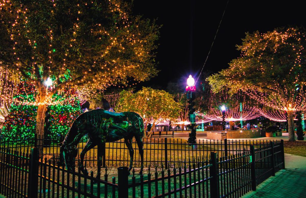 Downtown Ocala Christmas Lights. One of the best places to travel alone in Florida