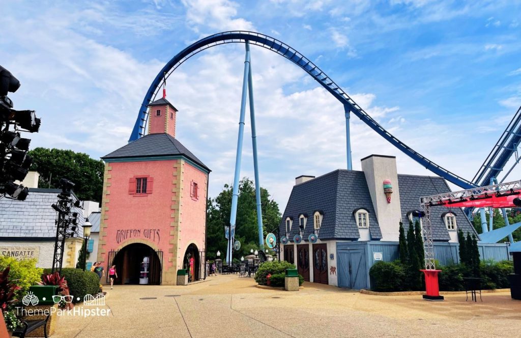 Griffon Roller Coaster and Ice Cream Shop Josephine's Creamery de Chocolate France Area at Busch Gardens Williamsburg Virginia. Keep reading to find out all you need to know about visiting Busch Gardens in Williamsburg Virginia.