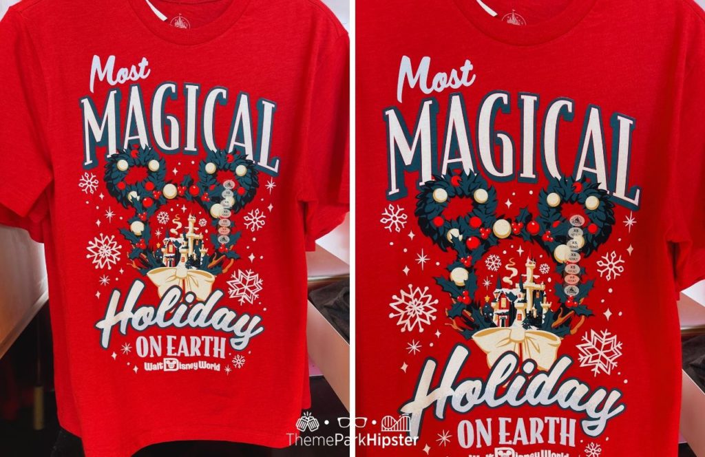 2024 Disney Christmas T Shirts Most Magical Holiday on Earth Text