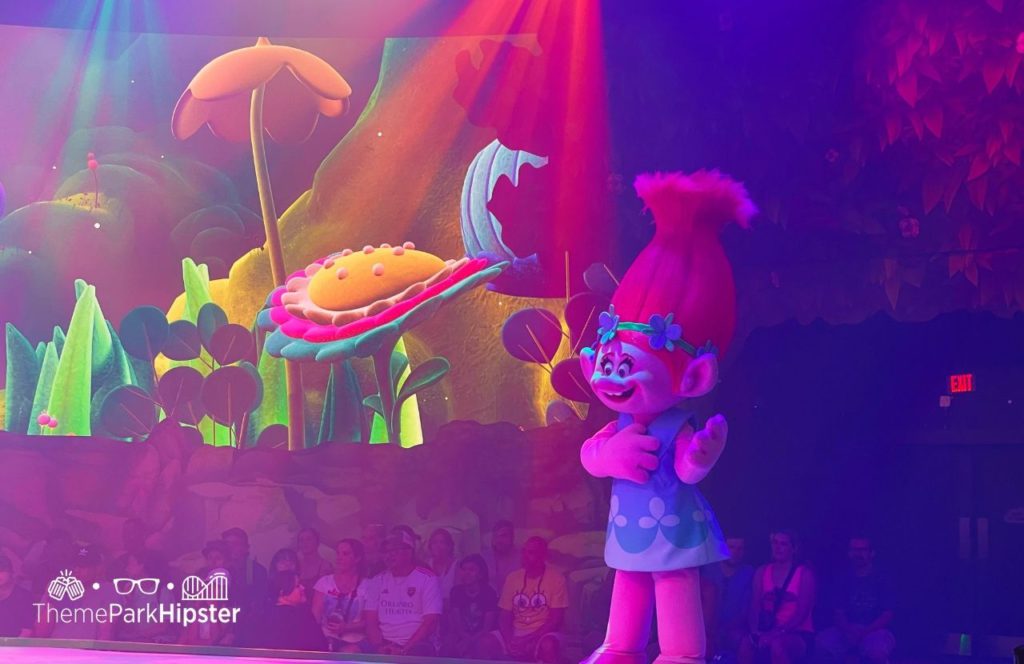 Imagination Celebration Show with Poppy Troll DreamWorks Land at Universal Studios Orlando Florida. Keep reading to learn all you need to know about Universal Studios Florida Dreamworks Land.