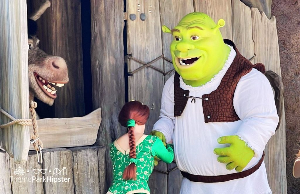 Shrek Swamp Meet Characters with Donkey and Fiona DreamWorks Land at Universal Studios Orlando Florida